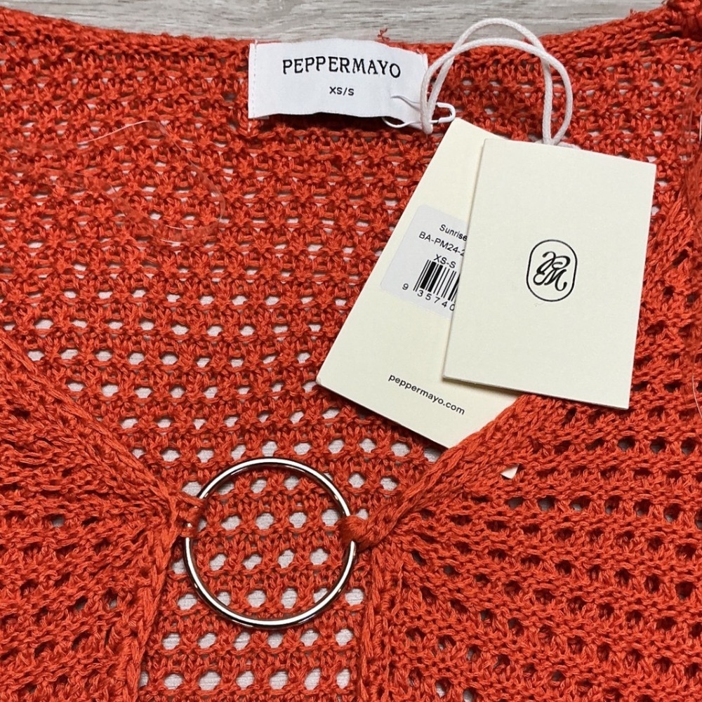 Peppermayo Sunriser Crochet Mini Dress Red XS/S New With Tags - Picture 4 of 6